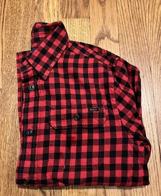 Polo Ralph Lauren Boys Size 7 Red Buffalo Check Holiday Christmas Plaid Shirt - Image 1 of 4