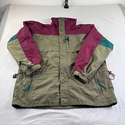 Chaqueta Columbia De Colección Para Hombres L Colorblock Gizmo Cremallera Completa Manga Radial Abrigo Años 90 Foto 1 de 4