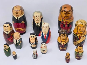 Russian Leaders Political Matryoshka Sesting Dolls 15 pcs - Picture 1 of 14