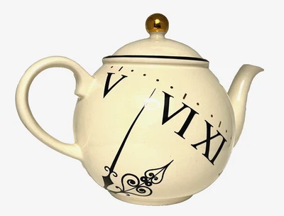 АРТУР ДЕРЕВЯННЫЙ ЧАЙНИК «TEATIME» с римскими цифрами узор для часов сделано в Англии британский пирс 1 - Изображение 1 из 4