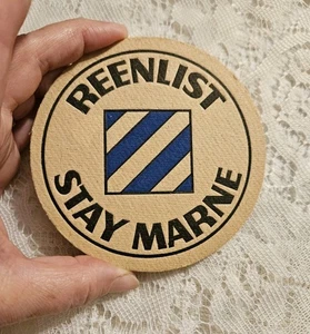 Vintage Beer Coaster Renenlist Stay MARNE Military Army Theme FREE US SHIPPING  - Picture 1 of 8