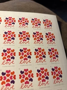 LOVE HEARTS BLOSSOM Bogen mit 20 Forever Briefmarken postfrisch #5339 postfrisch - Bild 1 von 1
