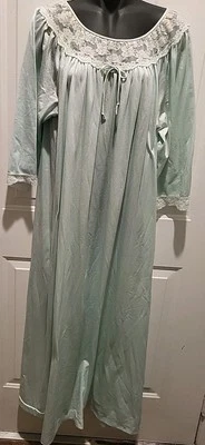 Camisón largo Gilead vintage años 70 para mujer grande verde menta vestido de poder Foto 1 de 4