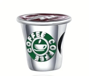 NWT Cute Coffee Cup Charm Bead Silver Plated Coffee Expresso Lover Jewelry Gift - Picture 1 of 4