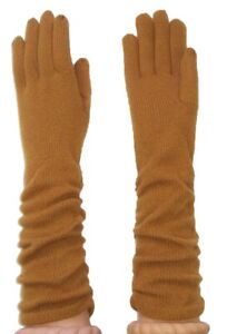 100% Cashmere women gloves CAMEL/CARAMEL color- one size fits all - BRAND NEW