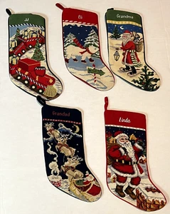 Set 5 Lands End PERSONALISIERTE Nadelspitze Wolle Weihnachten Strümpfe Mantel Dekor - Bild 1 von 13