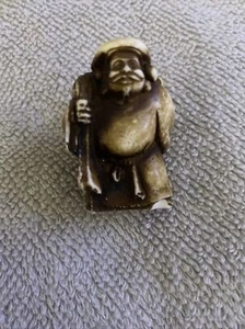 Antique Japanese Netsuke Old Man Carved 2” - Picture 1 of 9