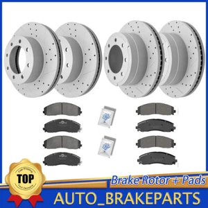 Pastillas de rotores de freno de disco delanteros traseros 4x4 para Ford F-250 F-350 Super Duty con SRW - Imagen 1 de 6