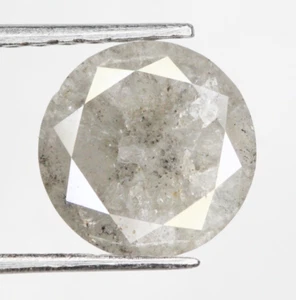 Natural Loose Salt and Pepper Round Diamond Grey Color 1.30 CT Brilliant Cut - Picture 1 of 8