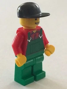 *NUEVO* Lego Minifigura FARMER Mono Verde Gorra Negra *2 Minifiguras de Granjero* - Imagen 1 de 1
