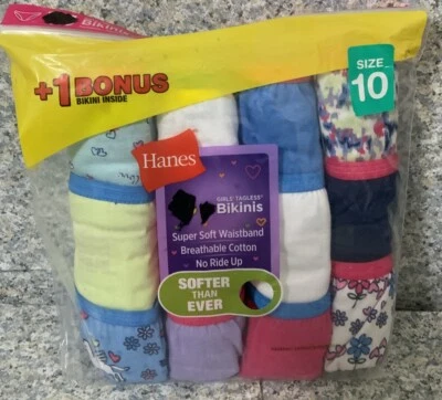 ⚡️Hanes Value Pack Girl’s Tagless Bikinis (13 Pk) 👉Size 10 🆕 - Image 1 of 2