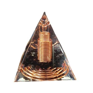 AMULETO PIRAMIDE DE LOS DESEOS DINERO SUERTE PROTECCION ENERGY Obsidian Copper - Picture 1 of 7