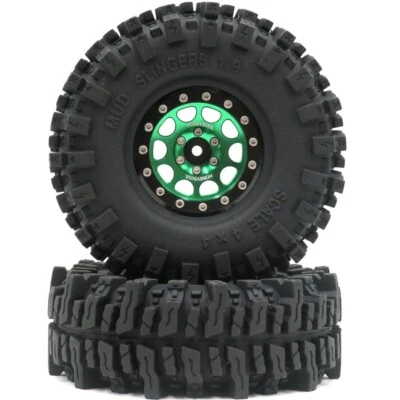2Stk 1.9 Mud Slingers Reifen Super Grip Tires 120mm & Alloy 1.9 Beadlock Felgen - Bild 1 von 4