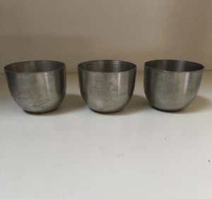 Leonard Pewter Jefferson Cup Set Of 3 2-5/8” High X 3-1/4” Wide - Picture 1 of 11