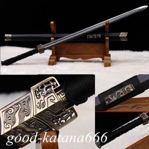 42"inch High Quality Chinese Sword"Han Jian"Carbon Steel Blade Two Blood Slot - Picture 1 of 1
