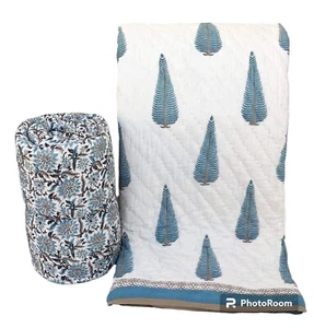 Handgefertigte Baumwolle Indisch Tilak Bedruckt Winter Wende Razai Warme Deck... - Bild 1 von 1