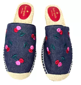 Kate Spade Rosie 2 Cherry Denim Slipper Pantoletten Pantoletten Schuhe US 8,5B - Bild 1 von 7