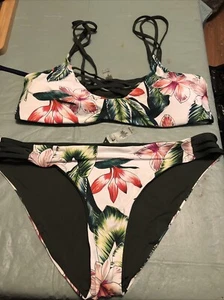 tinibikini swimwear Reversible 2 Piece Bikini Size Large - Picture 1 of 8