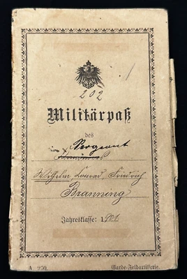 WWI German Original Military Pass BRANNING Eastern Front Riga 1917 Iron Cross - Image 1 of 4