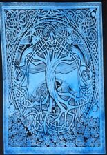 Psychedelics Tapestry Celtic Tree Blue Home Decor Cotton Wall Hanging Ethnic