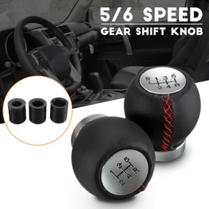 5 6 Speed Car Manual Gear Shift Knob Stick Shifter Lever Red Stitch For Toyota - Foto 1 di 8