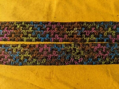 VICTORIAN 19TH C CHENILLE AND COLORFUL FLAT BRAID TRIM - Image 1 of 4