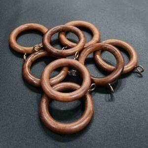 Wooden Curtain Rings Decorative Wood Anneau With Detachable Clip Brown Walnut 20