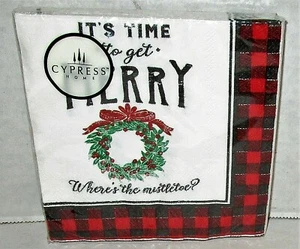 CHRISTMAS COCKTAIL  NAPKINS 20 ct 3 Ply 10" X 10" IT'S TIME TO GET MERRY.. - Picture 1 of 1
