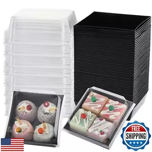50 Pack Charcuterie Boxes with Clear Lids 5 Inch Cookie Boxes Disposable Cake - Picture 1 of 5