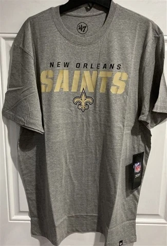 New Orleans Saints Football NFL Slate Grey Super Rival Men's Tee Shirt Size L Cover