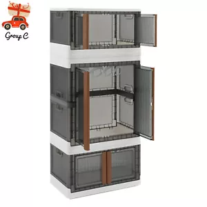 Caja de armario apilable 3 niveles caja de almacenamiento organizador armario deslizante - Imagen 1 de 18