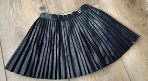 Mayoral Girls Faux Leather PLEATED Skirt Lined Navy Blue Size 4 - Picture 1 of 5