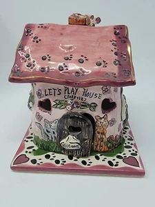 Clayworks Heather Goldminc Blue Sky Tea Light Gats Lets Play House Forever - Imagen 1 de 8