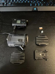 Sony Exmor R SteadyShot AS15 w/ case and water proof case TESTED Works!!!!! - Picture 1 of 10