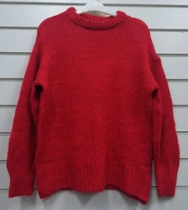 Maglione da donna tuo rosso linea lunga maglia grossa taglia Regno Unito 12-20 - Foto 1 di 2