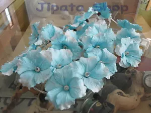 Blue Hibiscus Sa Paper Party-Wedding-Decoration X-mas 110V Light String - Picture 1 of 9