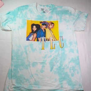 TLC Tboz Left Eye Chilli Gr. L Grafik Tshirt blau Tye Dye Y2K Musik offiziell  - Bild 1 von 10