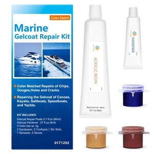 HomeTinker Gel Coat Repair Kit for Boats (Color Match) Fiberglass Boat KitM - Picture 1 of 8