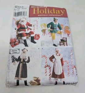 Santa Mrs Claus McCall's Pattern 4393 Costume Christmas Sz AA Xs-M Buddy The Elf - Picture 1 of 4