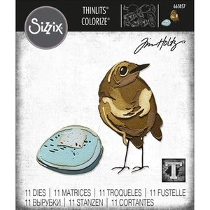 NEW Sizzix Thinlits Dies T Holtz COLORIZE BIRD & EGG spring Easter free USA ship - Picture 1 of 2