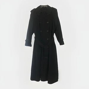 Vintage Evan Picone Damen schwarz zweireihig mit herausnehmbarem Wollfutter & Gürtel 10 - Bild 1 von 13