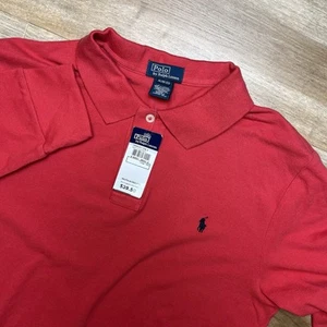 Ralph Lauren Polo Shirt Youth XL Red Rugby Style Casual Preppy Commute NEW - Picture 1 of 8