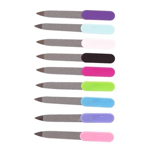 5pcs Plastic Handle Metal Double Sided Nail Files Manicure Pedicure TooALUKA _dy - Picture 1 of 7