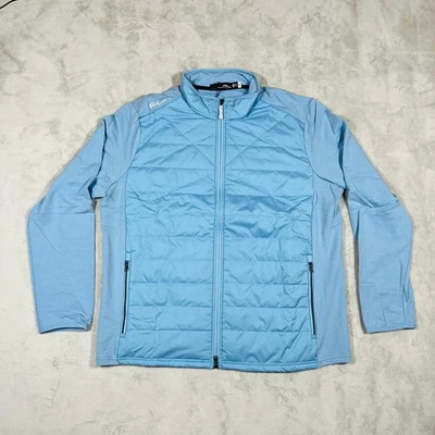 Ralph Lauren RLX Mens Jacket Quilted Wool Blend Performance Full Zip Med Blue NW - Image 1 of 4