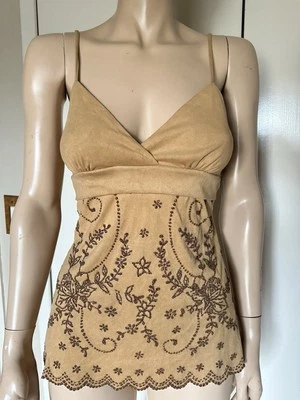 De Colección Y2K Imitación Gamuza Correa de Espagueti Cuentas Atado Atrás Babydoll Hada Boho Festival Foto 1 de 4