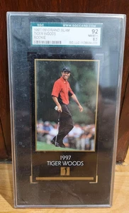 1997-99 Grand Slam Ventures Tiger Woods Rookie Card RC SGC 92 Near Mint 8.5 - Picture 1 of 1