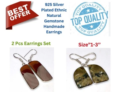 Noreena Jaspis, Ozeanjaspis 2-teiliges Ohrringe Set | Kombi Set 2|1,8" GW - Bild 1 von 4