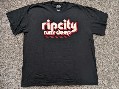Portland Trail Blazers Rip City Runs Deep T Shirt 2XL Black Rip City Clothing Co - Image 1 of 4