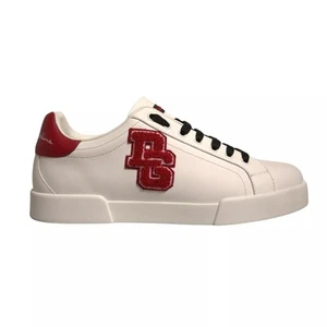 Dolce & Gabbana White Leather DG Logo Low Top Sneaker Men's Shoes Authentic - Imagen 1 de 6