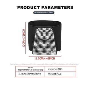 Car Sunglasses Storage Bag Diamond Rhinestone Glasses Case Car Storage Bag - Picture 1 of 24